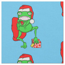 Funny Frog Wearing A Red Jultomten Hat