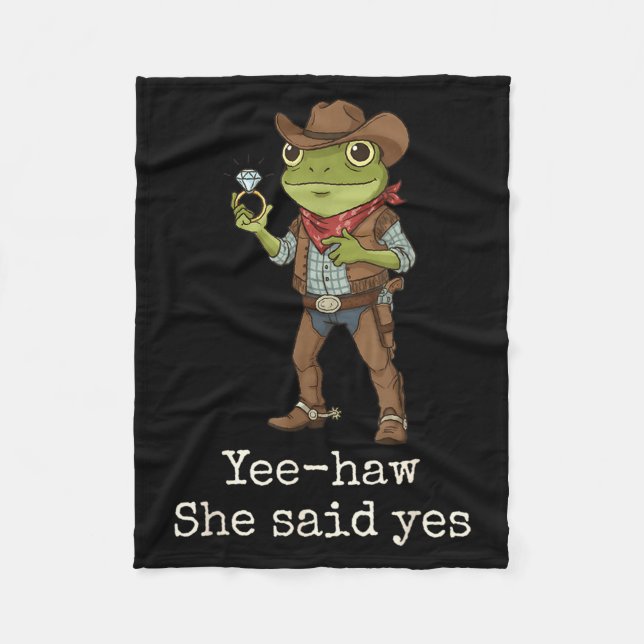 Funny Frog Western Engagement Matching Couples Tee Fleecefilt (Framsidan)