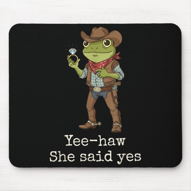 Funny Frog Western Engagement Matching Couples Tee Musmatta (Framsidan)