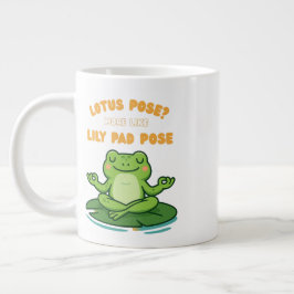 Funny Frog Yoga Tecknad Lotus Lily Pad Pose Design Jumbo Mugg