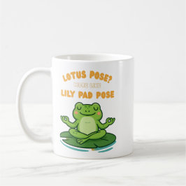 Funny Frog Yoga Tecknad Lotus Lily Pad Pose Design Kaffemugg