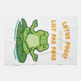 Funny Frog Yoga Tecknad Lotus Lily Pad Pose Design Kökshandduk
