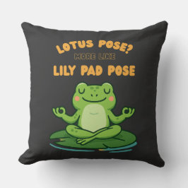 Funny Frog Yoga Tecknad Lotus Lily Pad Pose Design Kudde
