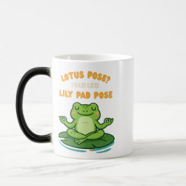 Funny Frog Yoga Tecknad Lotus Lily Pad Pose Design Magisk Mugg