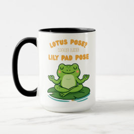 Funny Frog Yoga Tecknad Lotus Lily Pad Pose Design Mugg