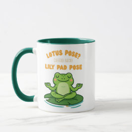 Funny Frog Yoga Tecknad Lotus Lily Pad Pose Design Mugg