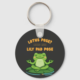 Funny Frog Yoga Tecknad Lotus Lily Pad Pose Design Nyckelring