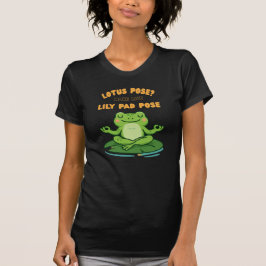 Funny Frog Yoga Tecknad Lotus Lily Pad Pose Design T Shirt