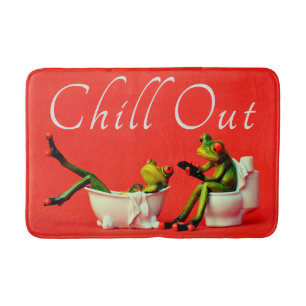FUNNY FROGS CHILL UT. SPA TID.RÖD BADRUMSMATTA