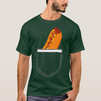 Funny Front Pocket med Hett Hund Food Älskare T Shirt