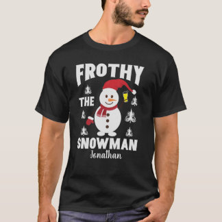 Funny Frosty Beer i Snögubbe T Shirt