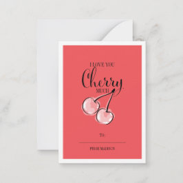 Funny Fruit Pun Cherry Classroom Valentine Card Anteckningskort