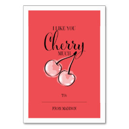 Funny Fruit Pun Cherry Classroom Valentine Card Bordsnummer