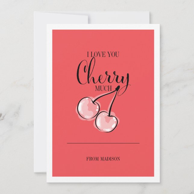 Funny Fruit Pun Cherry Valentine Card Julkort (Framsida)