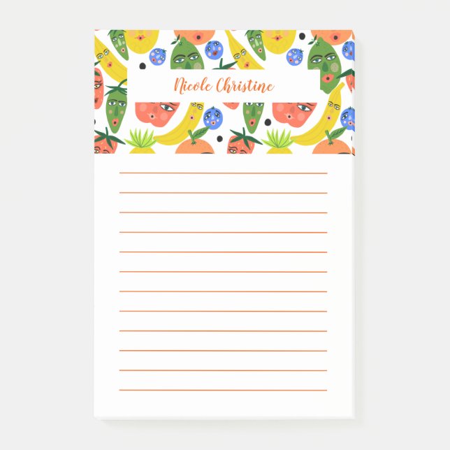 Funny Fruit Salad CUSTOMIZE IT-Anteckningsblock Post-it Block (Framsida)