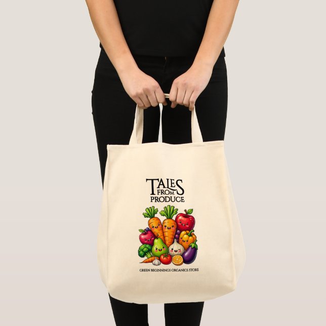 Funny Fruits Veggies Tales from Produce Grocery Tygkasse (Framsida (produkt))