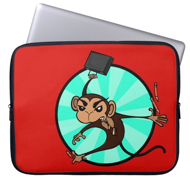 FUNNY FRUSTRATED MONKEY LAPTOP SLEEVE (Framsidan)
