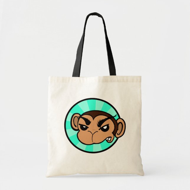 FUNNY FRUSTRATED MONKEY TOTE BAG TYGKASSE (Framsidan)