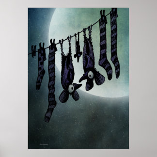 Funny Full Moon Fladdermus Poster