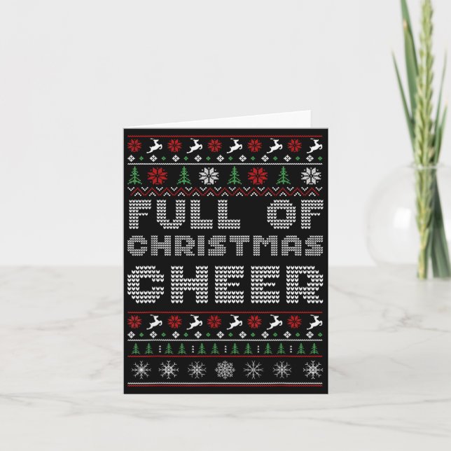 Funny Full Of Christmas Cheer Beer Ugly Matching C Kort (Framsida)