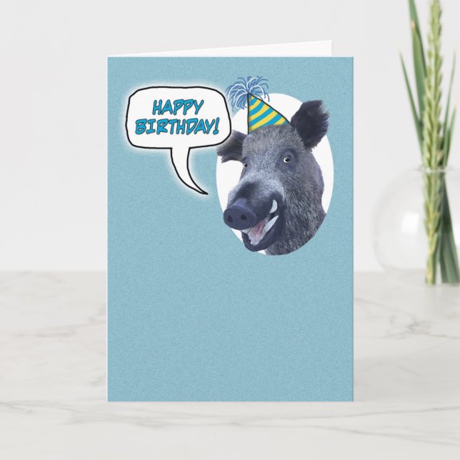 Funny Fullt Boar Birthday Kort (Framsida)