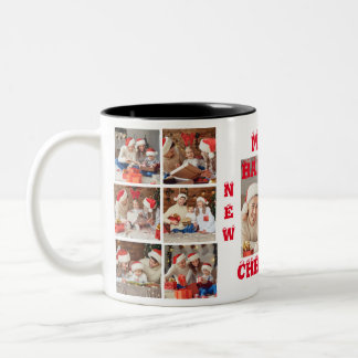 FUNNY FULLT PHOTO COLLAGE GOD JUL TWO TONE Två-Tonad MUGG