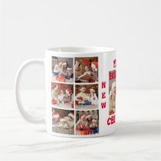 FUNNY FULLT PHOTO COLLAGE GOD JUL white Kaffemugg