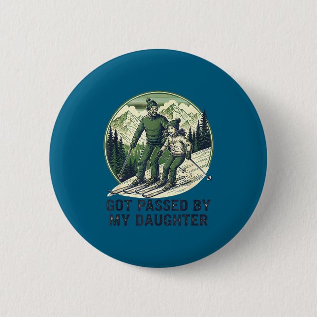 Funny Fun Passed Skiing Got Daughter Daughter Knapp (Framsida)