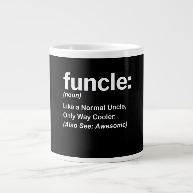 Funny Funcle Definition Gift | Farbror Gifts Jumbo Mugg (Framsidan)