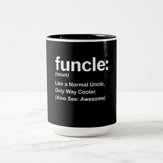 Funny Funcle Definition Gift | Farbror Gifts Två-Tonad Mugg (Center)