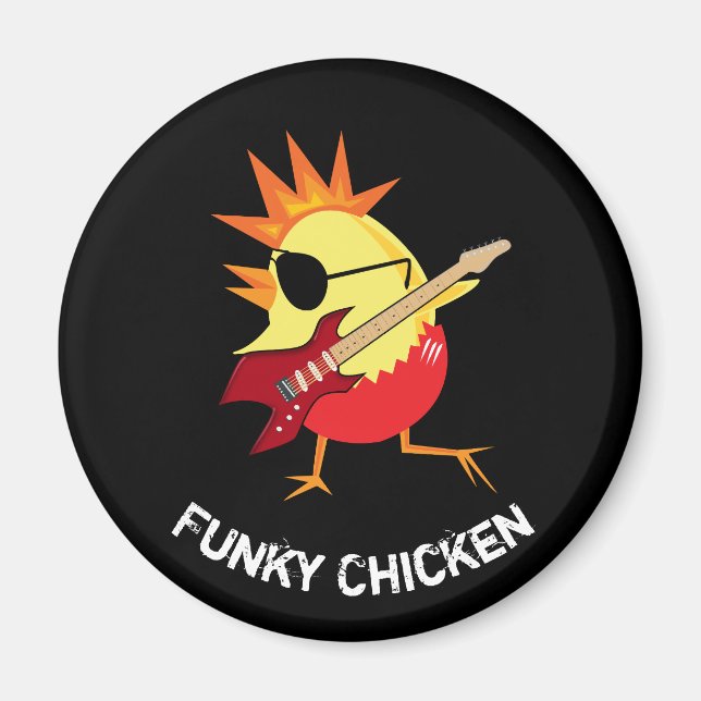Funny Funky Chicken Magnet (Framsidan)