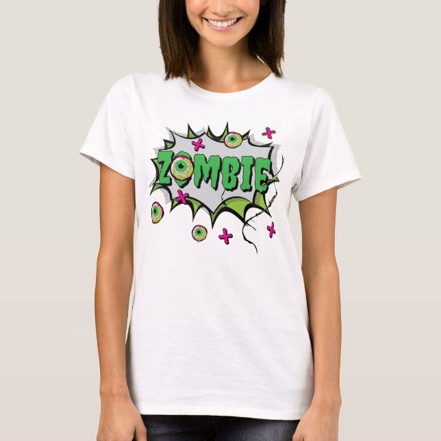 Funny Funky Zombie Halloween T Shirt (Framsida)