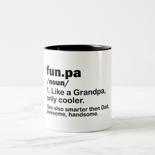 Funny Funpa/Grandpa Definition Two-Tone Coffee Mug Två-Tonad Mugg (Center)