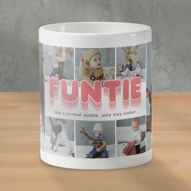 Funny Funtie Auntie Photo Collage Kaffemugg (Skapare uppladdad)