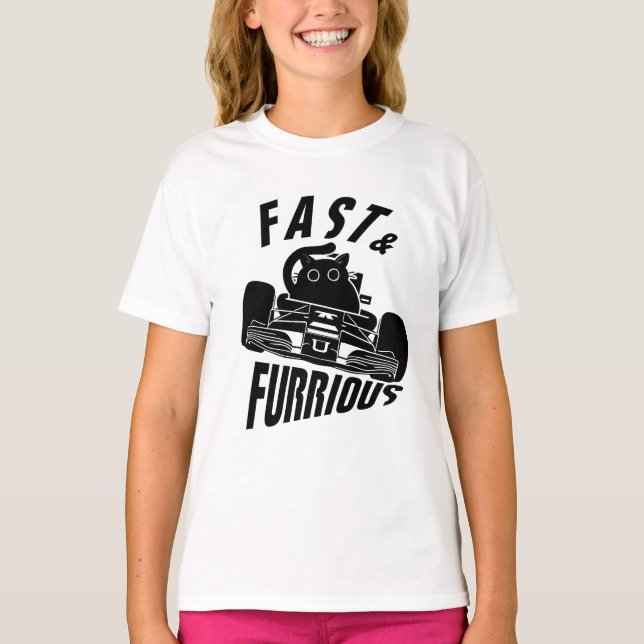 Funny FURRurir bilkatt som kör bil T Shirt (Framsida)