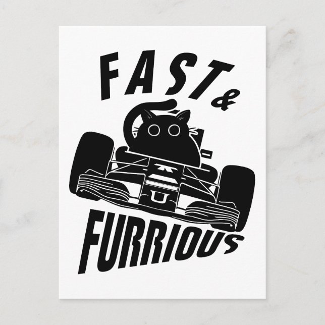 Funny FURRurir bilkatt som kör bil Vykort (Framsida)