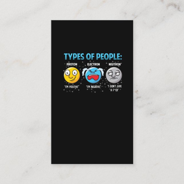 Funny fysiker Proton Electron Neutron Visitkort (Framsida)