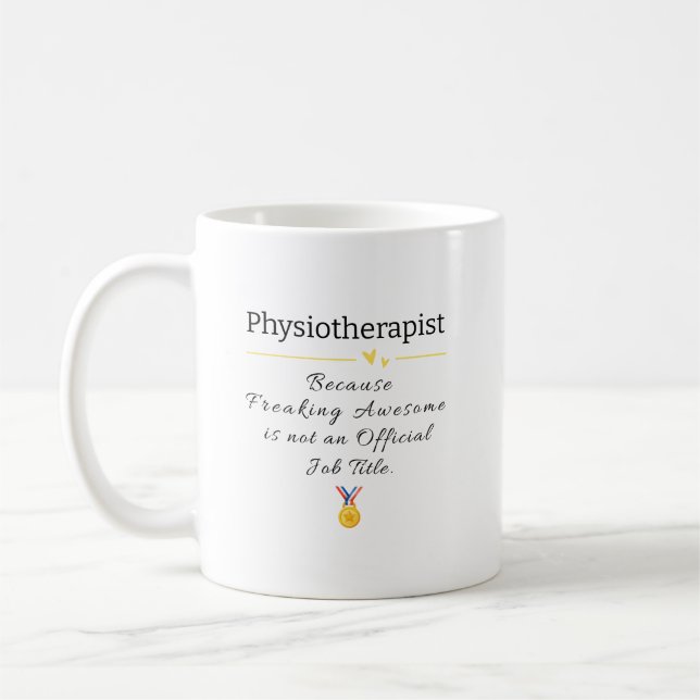 Funny fysioterapeutisk jobbtitel Kaffe Mugg (Vänster)