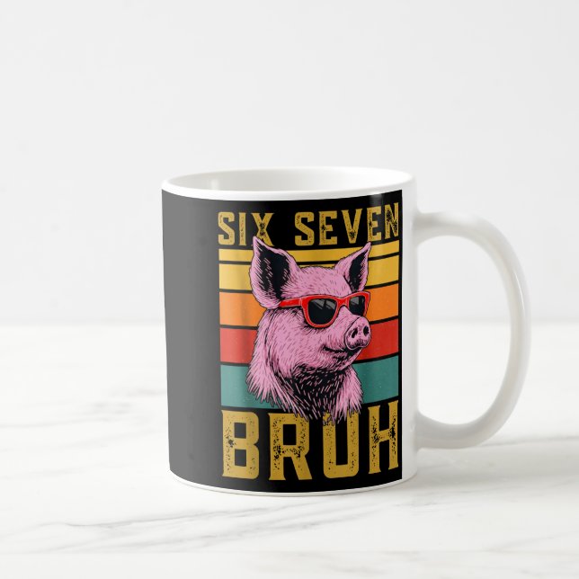 Funny G 67 6 7 Six Seven Meme Animal Retro Design  Kaffemugg (Höger)