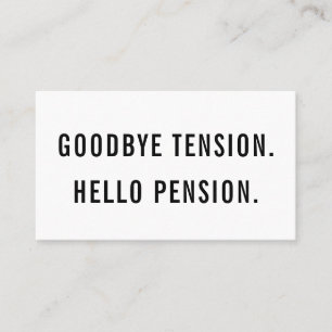 Funny Gag Pension Adjö Hej Pensionspension Visitkort