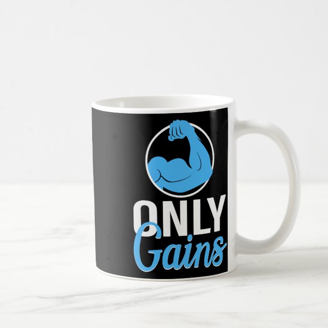 Funny Gains Gym Workout Bodybuilding Weightli Kaffemugg (Höger)