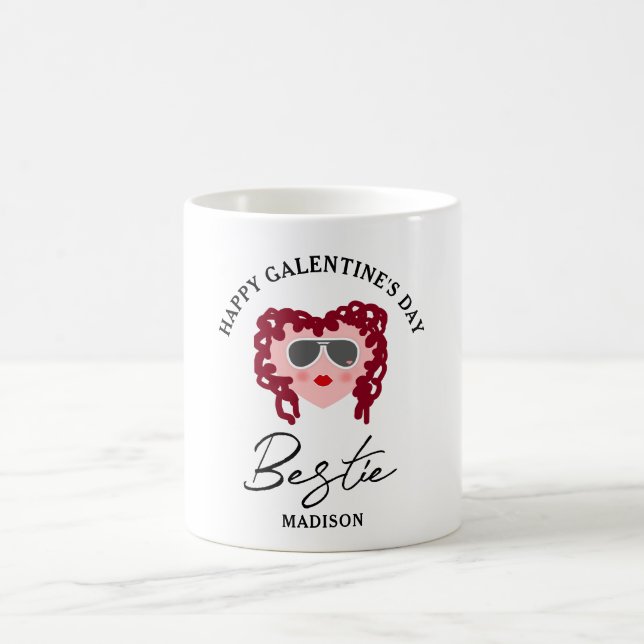 Funny Galentine Girl Vänskap Hearts Valentineser Kaffemugg (Center)
