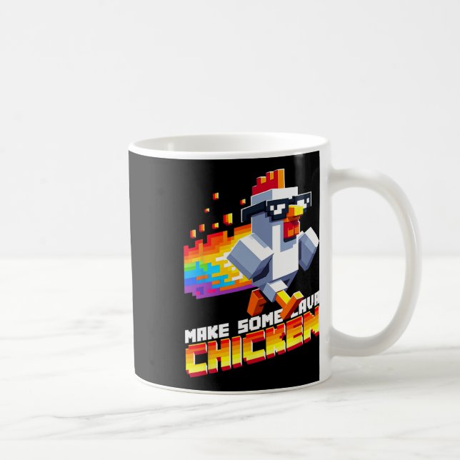 Funny Game Humor Meme Make Some Chicken Pixel Art  Kaffemugg (Höger)