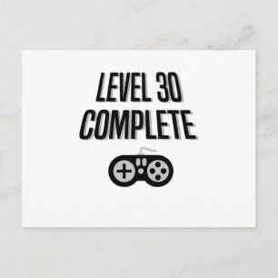 Funny Gamer 30års födelsedag Level 30 Complete Vykort