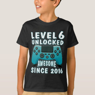 Funny Gamer 6e födelsedagspresent Gift, Level 6e o T Shirt