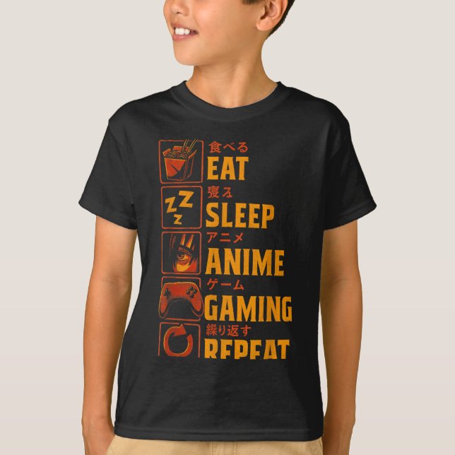 Funny Gamer Anime Graphic Tee Men Boys Teens Video (Framsida)