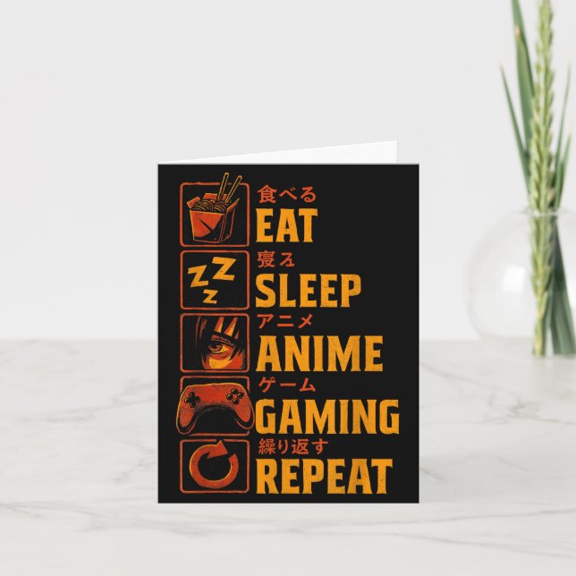 Funny Gamer Anime Graphic Tee Men Boys Teens Video Kort (Framsida)