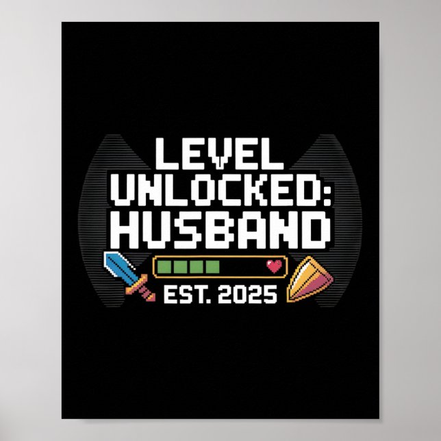 Funny Gamer Bröllop Förlovning Gift Tee Poster (Framsidan)