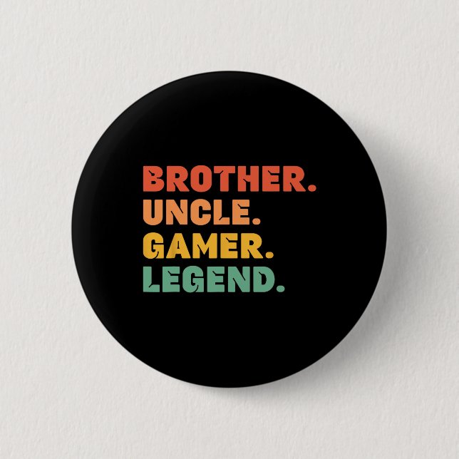 Funny Gamer Brother farbror Gaming Legend Manar Vi Knapp (Framsida)