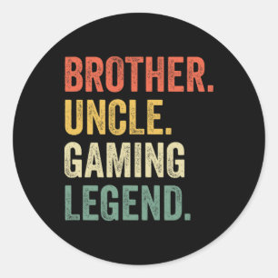 Funny Gamer Brother farbror Gaming Legend Vintage Runt Klistermärke